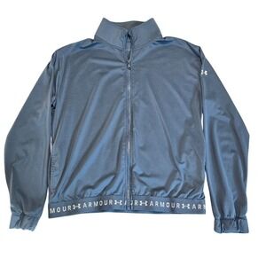 Under Armour Heatgear Womens Blue Full Zip Athletic Track Jacket M Activewear